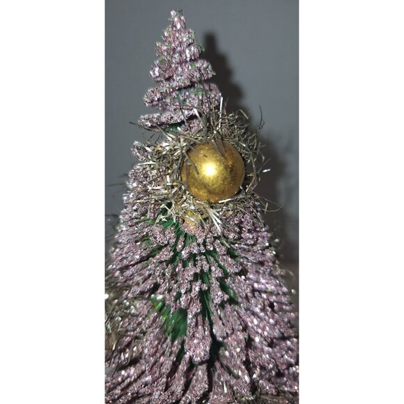 vintage 10 inch pink glitter bottle brush tree mercury ornaments - Picture 7 of 16